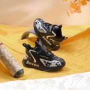 7-PE 七波辉 儿童鞋子男童户外舒适运动鞋春季款软底跑步鞋防水皮面小学生鞋子