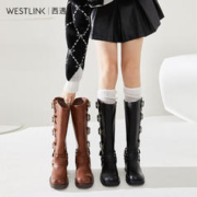 京东PLUS：WESTLINK 西遇 女士复古骑士靴