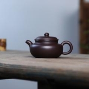 京峰阁 茶具宜兴紫砂壶原矿老紫泥仿古光面壶 方艳玲全手工茶壶260cc 老紫泥仿古光面紫砂壶260cc