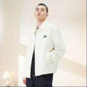 GXG 城市户外系列 时尚休闲白色翻领夹克外套