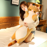 首购、概率券：薇薇公主 猫咪 抱枕公仔 棕色【可拆洗】 70cm