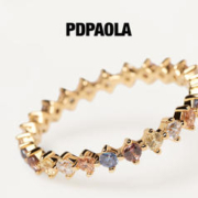 PDPAOLA 西班牙PDPAOLA复古彩色宝石自律戒指女小众设计师食指戒轻奢Sage