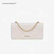 Cain Kenna 女包小菱格链条斜挎包单肩手机腋下包包女友情人节礼物CK1-212335 米白色