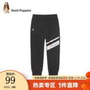 暇步士 童装儿童长裤女童秋季女大童时尚印花针织长裤柔软舒适 钻石黑 140cm