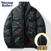 限尺码、Plus会员:WASSUP BOTHE棉服两面穿加厚面包服保暖外套 黑色 XL