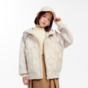 BOSIDENG 波司登 男童女童拼接面料卫衣款保暖羽绒服