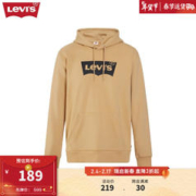 Levi's 李维斯 2023秋季男士连帽卫衣LOGO印花潮流百搭休闲 卡其色 L