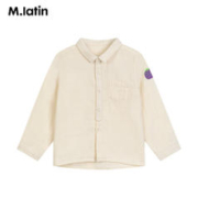 M.Latin 马拉丁 童装男小童长袖衬衫春装撞色纽扣格纹衬衫