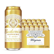 京东百亿补贴：百威Budweiser百威金尊啤酒 单一麦芽精酿啤酒 500mL 18罐 整箱装