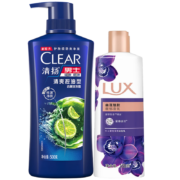 CLEAR 清扬 洗发水沐浴套装 去屑控油500g+幽莲魅肤350g