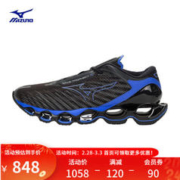 Mizuno 美津浓 预言12 男女跑步运动鞋轻量缓震23款跑鞋WAVE PROPHECY12 06/黑色/蓝色/灰蓝色 44.5
