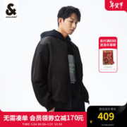 杰克琼斯 男装飞行员外套休闲夹克 黑色E40 （门店有售）