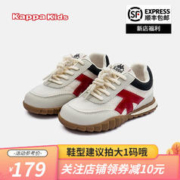 Kappa 卡帕 Kids背靠背卡帕儿童男女童潮流百搭休闲透气运动鞋拍大一码 006C黑/红|网|拍大一码 32码