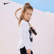 88VIP会员：NIKE 耐克 小童装女童纯棉长袖T恤秋季儿童针织上衣打底衫