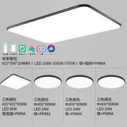 20点开始：雷士照明 EXXN9030I-L/108M黑 led智控吸顶灯套餐 极光