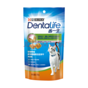 齿一生猫零食Dentalife 猫饼干成猫洁齿磨牙预防牙结石逗趣奖励喵脆之吻 齿一生三文鱼170g3包