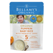 贝拉米（Bellamy）南瓜味高铁米粉 益生元有机婴儿辅食米糊 澳洲进口 5个月以上125g