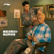 LI-NING 李宁 反伍BADFIVE龙抬头牛仔裤男士2024新款春季宽松直筒运动长裤