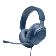 JBL 游戏耳机 头戴式有线电竞耳麦 7.1环绕声电脑吃鸡耳机3.5mm带麦克风监听耳机 Q100 量子风暴 蓝色