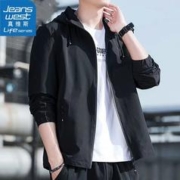 JEANSWEST 真维斯 男女同款春季新款休闲运动上衣连帽休闲夹克宽松韩版外套潮