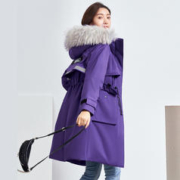 冰洁BENGEN 户外工装系列重磅秋冬时尚大口袋羽绒服女中长款保暖外套