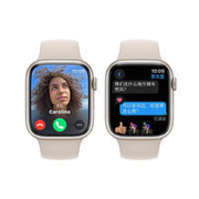 Apple 苹果 Watch Series 9 智能手表 GPS款 45mm 星光色 橡胶表带 S/M