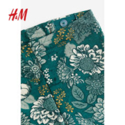 H&M HM童装女婴宝宝裤子春季加绒洋气花卉印花长裤1114323