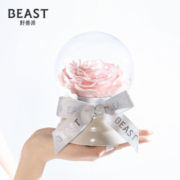野兽派（THE BEAST）玫瑰香槟音乐水晶球永生花玫瑰花礼盒生日礼物情人节礼物