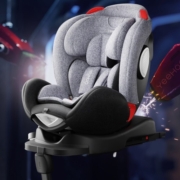 英氏（YEEHOO）婴儿汽车安全座椅宝宝可坐可躺360度旋转座椅车载通用儿童0-7岁 儿童安全座椅（高档灰）
