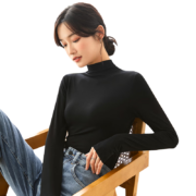 Plus会员:俞兆林 女士半高领打底衫 多色可选（需买2件）