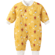 aqpa婴儿棉服连体衣冬季夹棉宝宝连帽保暖厚服新生儿衣服棉衣 小恐龙(蓝) 90cm