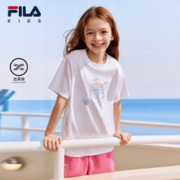 FILA 斐乐 儿童童装2024夏季中大童男女童短袖星球T恤休闲上衣