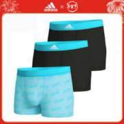 adidas 阿迪达斯 官方男士内裤性感运动纯棉秋冬款男生短裤 青/黑/黑 M