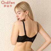 欧迪芬（Ordifen）【专为大胸设计】欧迪芬大码文胸薄款内衣女大胸显小Bra送女友 黑色XB8358 36B/80B