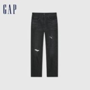 Gap男装2024春季新款微弹重磅牛仔裤水洗破洞直筒休闲裤884813