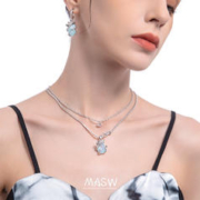 Masw 麻秀 原创设计爱心吊坠项链ins冷淡风小众心脏街头嘻哈颈链潮