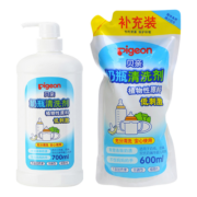 贝亲（Pigeon）奶瓶清洗剂植物性原料 奶瓶清洁剂奶瓶清洗液植物性 奶瓶清洗剂1瓶+1袋（1300ml）