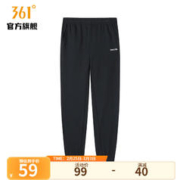 361° 361度361运动裤女春季新款针织长裤裤子宽松休闲裤 纯黑 XL