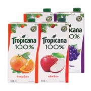 百事可乐 纯果乐Tropicana 100%果汁 1L*4（橙2+苹果1+葡萄1）年货礼盒*2件