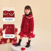 JELLYBABY 女童洋气外套 宝宝加绒新年套装