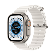 Apple/苹果 Watch Ultra 智能手表 GPS + 蜂窝款 49毫米 钛金属表壳白色海洋表带 eSIM MNHM3CH/A