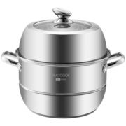 美厨（maxcook）蒸锅 304不锈钢30cm二层蒸锅 加厚复底汤锅 燃气电磁炉通用MCZ222
