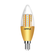 欧普照明（OPPLE）led灯泡 E14水晶灯泡吊灯灯泡壁灯泡小螺口蜡烛泡螺旋 尖泡 烛形灯泡 奢华金9W白光 5只装