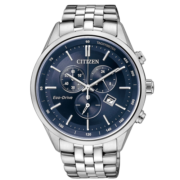 西铁城（CITIZEN）手表光动能蓝宝石大盘三眼多功能时尚男表  AT2140-55L+截表器