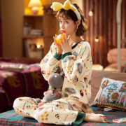 雅模派对 春秋长袖纯棉家居服  Z21019女款