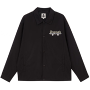 JACK&JONES 杰克琼斯 男装 宽松休闲印花翻领纯色教练夹克 黑色E41