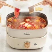 Midea 美的 电火锅6L大容量多功能分体式家用电热电煮锅不粘锅8分钟速沸 1件装