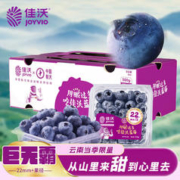 JOYVIO 佳沃 云南精选蓝莓巨无霸22mm+ 4盒礼盒装 约125g/盒 水果年货礼盒