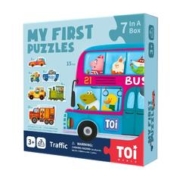 TOI 图益 儿童拼图玩具幼儿早教大块纸质拼图男孩玩具女孩新年礼物 2-3-4-5-6岁宝 双面交通