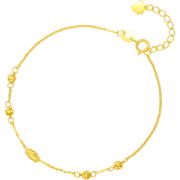 周六福黄18K金手链女款彩金手链 KH072149 约1.1-1.29g 16+2.5cm 新年礼物